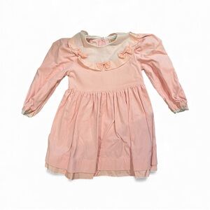 Vintage Pink Velvet Girls Dress